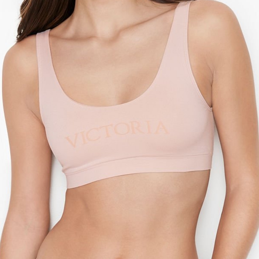 Victoria's Secret Blush Pink Scoop Logo Bralette